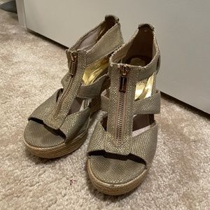 Gold Michael Kors Wedge sandals. Size 6.